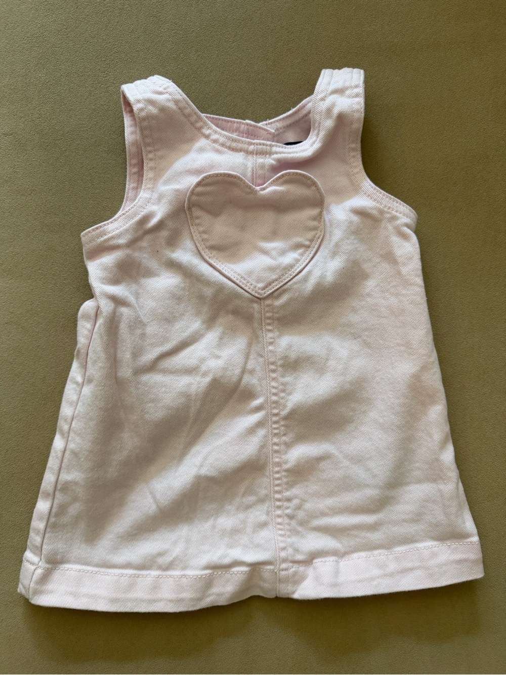 Gap Baby Girl Light Pink Heart Denim Dress